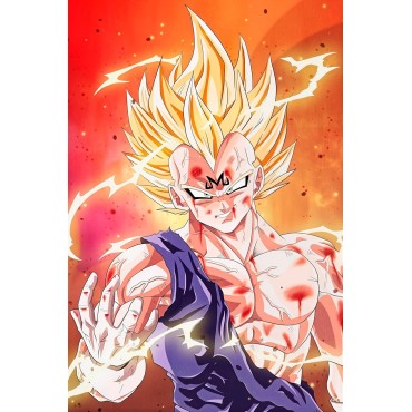Placa Decorativa Super Majin Vegueta Metálica Cuadro Póster HD