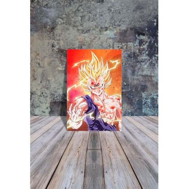 Placa Decorativa Super Majin Vegueta Metálica Cuadro Póster HD