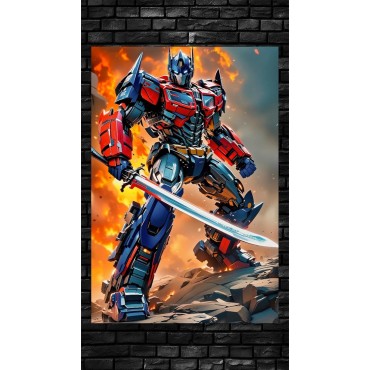 Placa Decorativa Optimus Prime Transformers Metálica Cuadro Póster HD