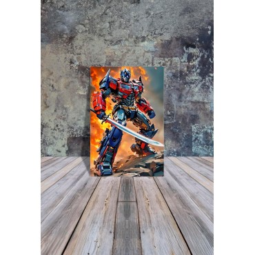 Placa Decorativa Optimus Prime Transformers Metálica Cuadro Póster HD