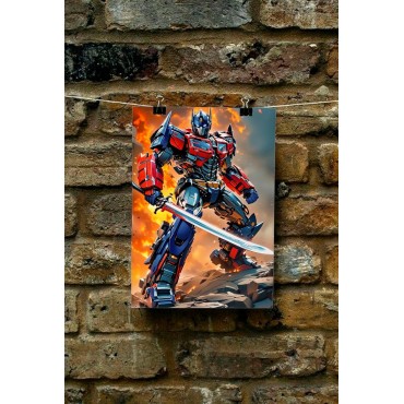 Placa Decorativa Optimus Prime Transformers Metálica Cuadro Póster HD
