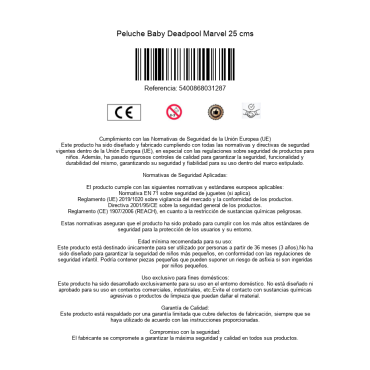 Peluche Baby Deadpool Marvel 25 cms