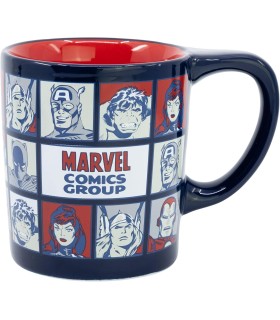 Taza Antivuelco Superhéroes Clásicos Marvel Cómics Cerámica 380 mls