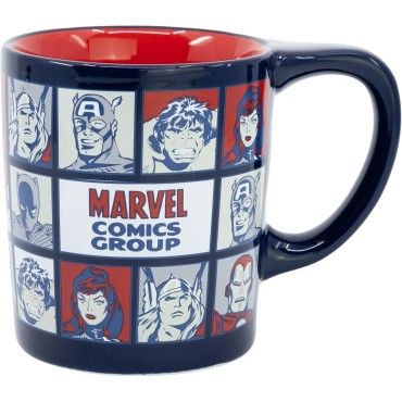 Taza Antivuelco Superhéroes Clásicos Marvel Cómics Cerámica 380 mls