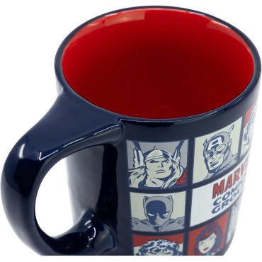 Taza Antivuelco Superhéroes Clásicos Marvel Cómics Cerámica 380 mls