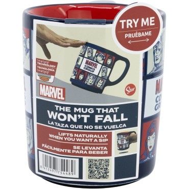 Taza Antivuelco Superhéroes Clásicos Marvel Cómics Cerámica 380 mls