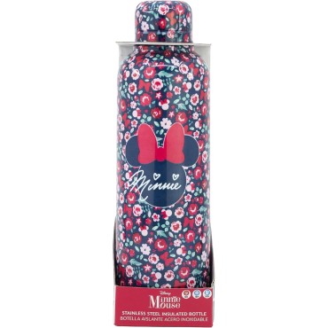 Botella Metálica Minnie Mouse Flores Disney 515 mls