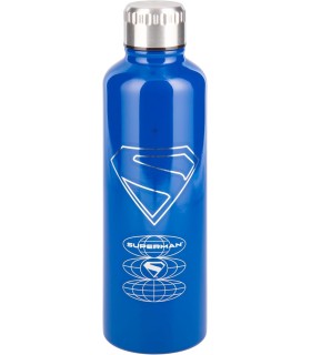 Paladone Superman - Botella de agua de metal azul, con licencia oficial de DC Comics Superhero de 500 ml, termo reutilizable de
