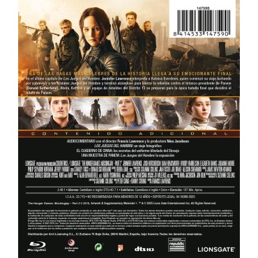 Los Juegos Del Hambre 4: Sinsajo. Parte 2 [Blu-ray] (2015) The Hunger Games: Mockingjay. Part 2