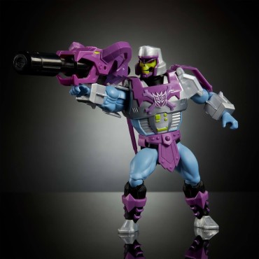 Masters of Universe Origins Transformers Skeletor con Armadura de Megatron Figura de acción de 13,97 cm, Juguete de colaboraci?