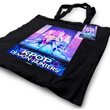 Bolsa Tote Negra K-Pop Demon Hunters