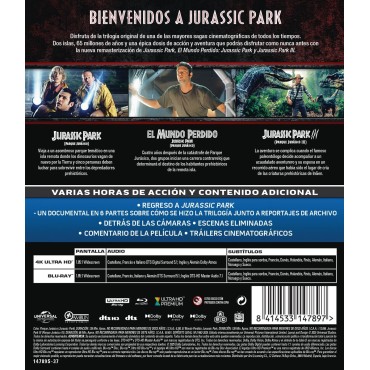 Trilogía Jurassic Park [4K UHD, Blu-ray] (1993, 1997, 2001)