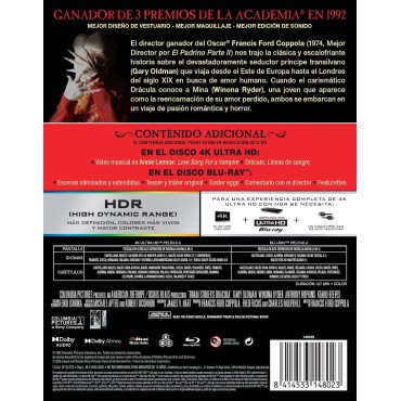 Drácula De Bram Stoker (Ed. Metálica) [4K UHD, Blu-ray] (1992) Bram Stoker's Dracula