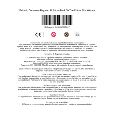Felpudo DeLorean Regreso Al Futuro Back To The Future 60 x 40 cms