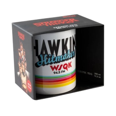 Taza WSQK Hawkins Hitmaker! Stranger Things Cerámica 350 mls