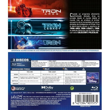 Tron (Colección 3 películas, 3 discos) [Blu-ray] (1982, 2010, 2025)