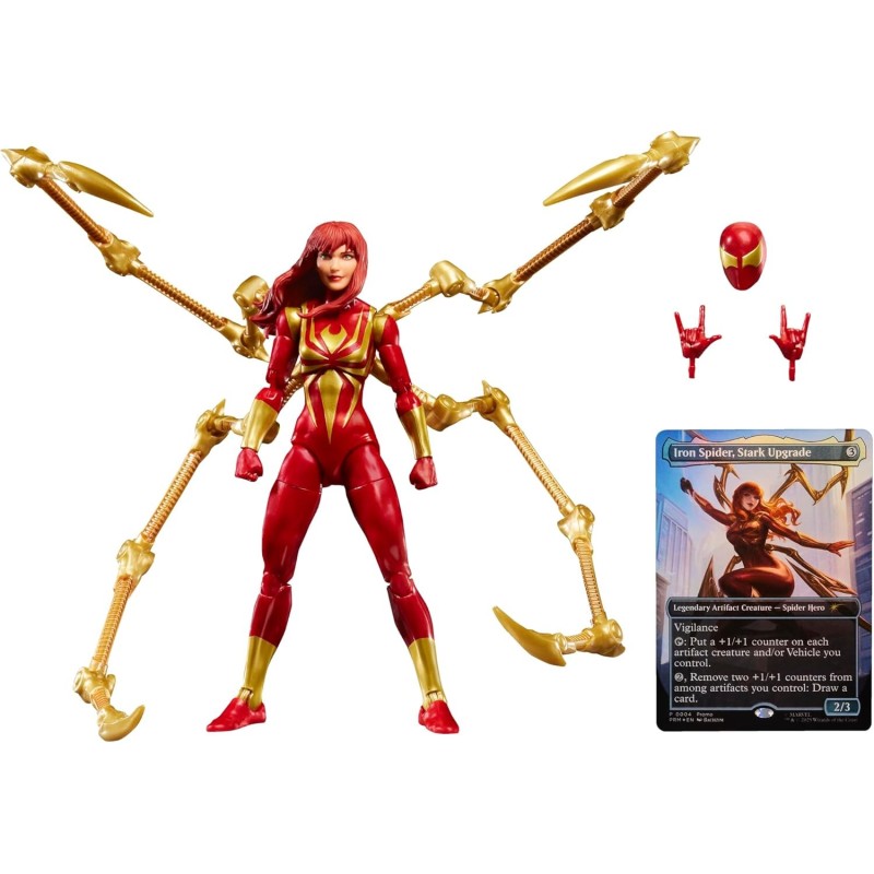 Figura Mary Jane Watson Iron Spider Marvel Legends Magic The Gathering Spider-Man Articulada 15 cms
