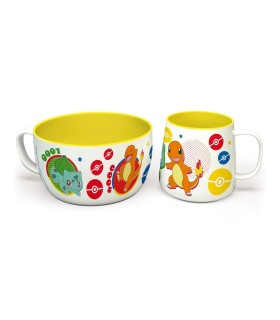 Set Taza + Bol Desayuno Pokémon Iconos Cerámica 335 mls y 690 mls