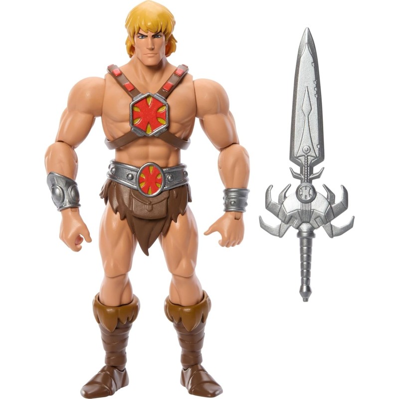 Masters of the Universe Origins Cartoon Collection 200X He-Man, Figura de acción de 13,97cm, Inspirada en el héroe de la Serie