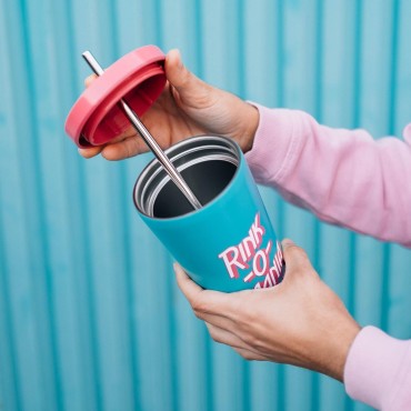 Vaso Rink-O-Manía Stranger Things Vaso Acero Pajita Metálica