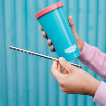 Vaso Rink-O-Manía Stranger Things Vaso Acero Pajita Metálica