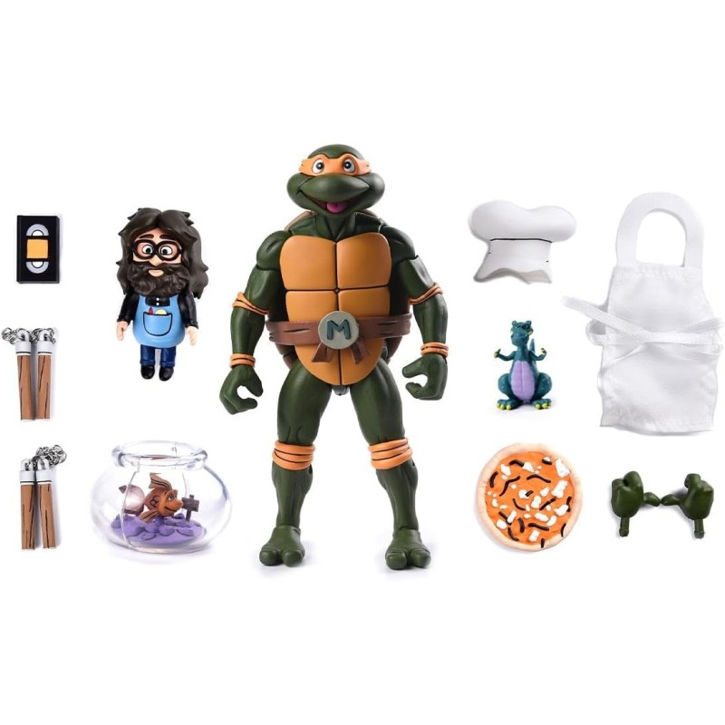Figura Ultimate Michelangelo Is A Partying Dude TMNT Las Tortugas Ninja Articulada 18 cms