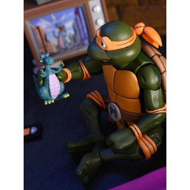 Figura Ultimate Michelangelo Is A Partying Dude TMNT Las Tortugas Ninja Articulada 18 cms