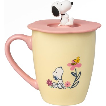 Taza 3D Snoopy con Tapa Cerámica 350 mls
