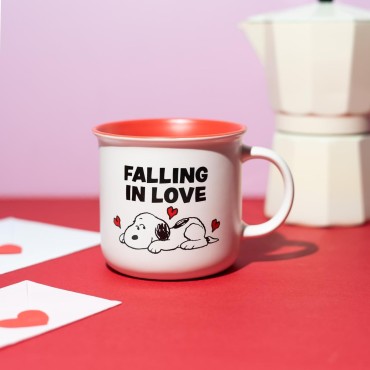 Taza Falling In Love Snoopy Cerámica 320 mls