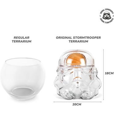 Recipiente Galletero o Terrario Stormtrooper Star Wars Original Stormtrooper Cristal 