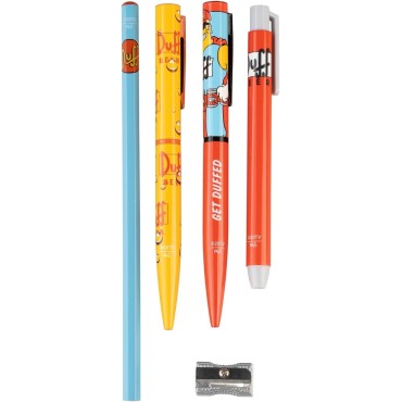 Bote 3D Lata de Cerveza Duff con Set de Escritura Los Simpsons