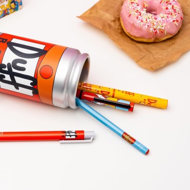 Bote 3D Lata de Cerveza Duff con Set de Escritura Los Simpsons