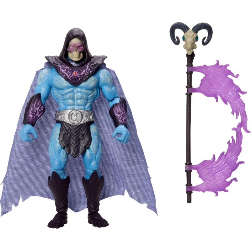 Masters of The Universe Skeletor Ataque del Báculo Havoc Figura de 13,97 cm del Villano de Motu con acción de Girar y solt