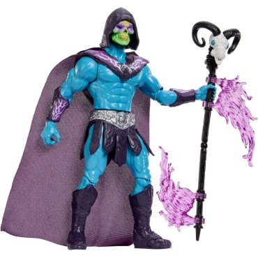 Masters of The Universe Skeletor Ataque del Báculo Havoc Figura de 13,97 cm del Villano de Motu con acción de Girar y solt