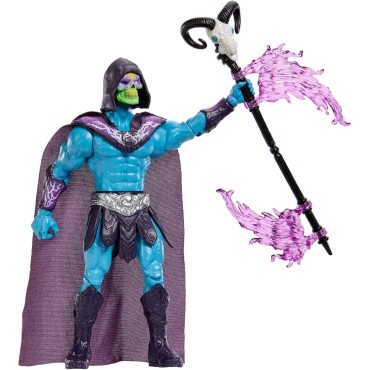 Masters of The Universe Skeletor Ataque del Báculo Havoc Figura de 13,97 cm del Villano de Motu con acción de Girar y solt