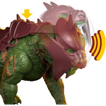 Masters of The Universe Battle Cat Figura de la película de 2026 con acción de mordisco y 5 rugidos Diferentes, Tigre con