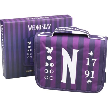 Neceser Colgante Miercoles Addams - Neceser Mujer Viaje Wednesday : Bolsa de Aseo niña Colegio - Organizador Maquillaje | Imper