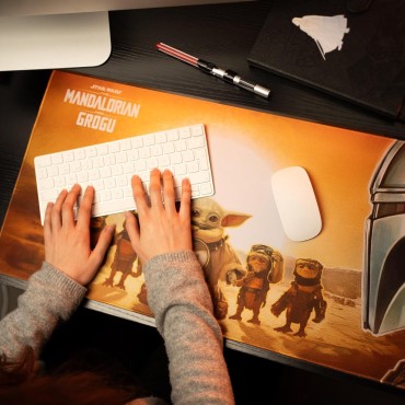 Alfombrilla de ratón XXL The Mandalorian and Grogu - Alfombrilla de Escritorio (Mouse Pad) Protector Escritorio : Impermeable y