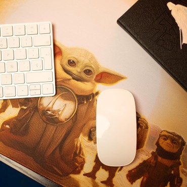 Alfombrilla de ratón XXL The Mandalorian and Grogu - Alfombrilla de Escritorio (Mouse Pad) Protector Escritorio : Impermeable y