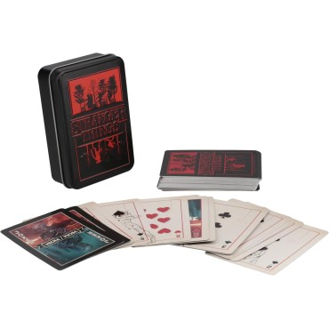 Juego de regalo de cartas de Stranger Things, caja de lata coleccionable, mercancía oficial de Stranger Things Paladone