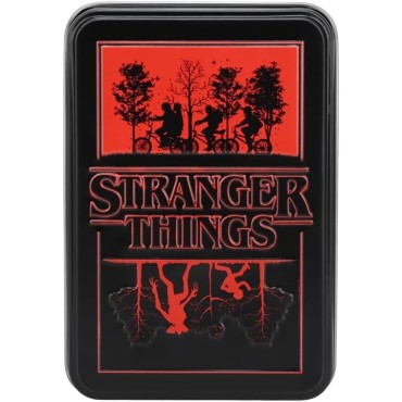 Juego de regalo de cartas de Stranger Things, caja de lata coleccionable, mercancía oficial de Stranger Things Paladone
