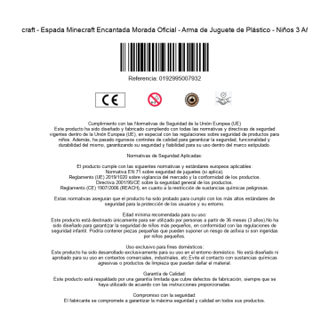 Minecraft - Espada Minecraft Encantada Morada Oficial - Arma de Juguete de Plástico - Niños 3 Años +
