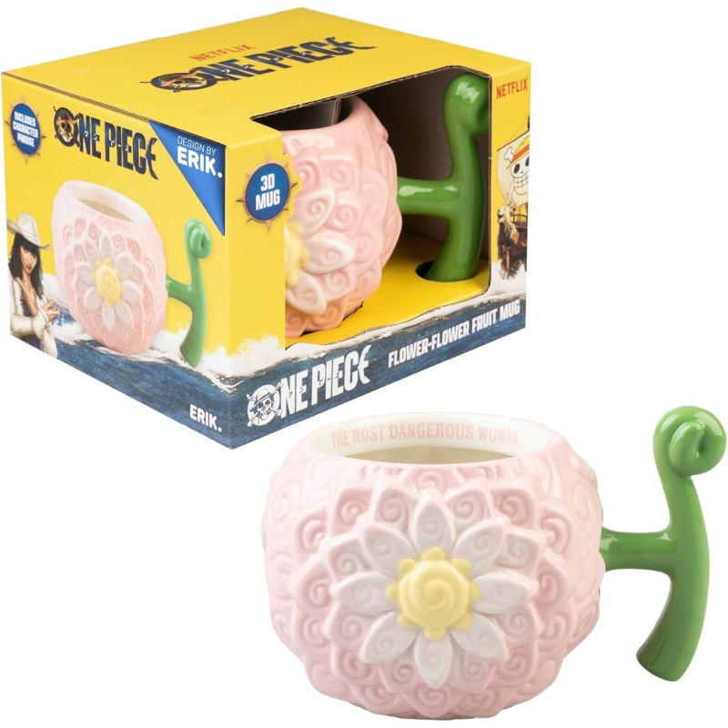 Taza 3D Fruta Flower Flower One Piece Cerámica 600 mls