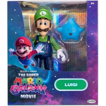 Figura Luigi The Super Mario Galaxy Movie Nintendo Articulada 13 cms