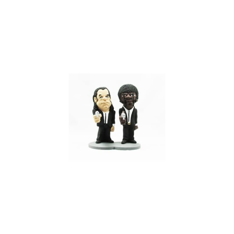Doble Figura Vincent y Jules Pulp Fiction Artesanal 19 cms