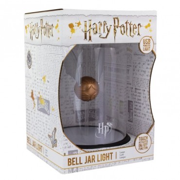 Lámpara Snitch Dorada Bell Jar Light Luz de Ambiente Harry Potter 21 cms