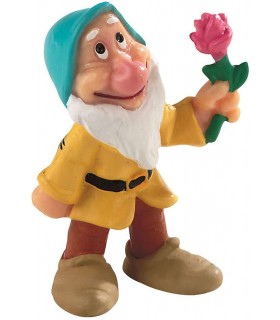 Figura Enanito Tímido con Flor Blancanieves y los Siete Enanitos Disney 5,5 cms
