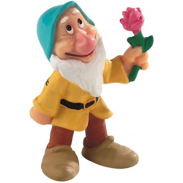 Figura Enanito Tímido con Flor Blancanieves y los Siete Enanitos Disney 5,5 cms