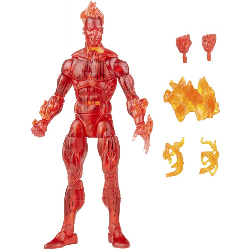 Figura Human Torch Antorcha Humana Marvel Comics Metálica 16 cms