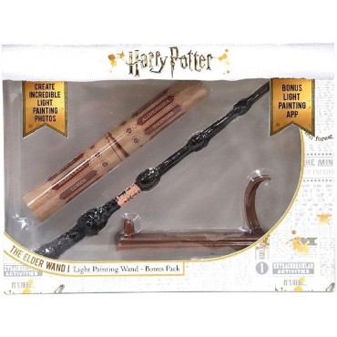 Varita de Luz Albus Dumbledore con Peana Soporte y Lámina de Hechizos Harry Potter 